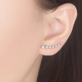 925 Sterling Silver Zircon Stud Earrings Rose Jewelry
