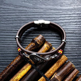 Music Note Saxophone Leather Bracelet Men