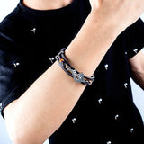 Music Note Saxophone Leather Bracelet Men