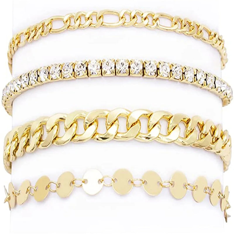 Boho Style Anklet with Thick Chain - Versatile Niche Multi-layer Design