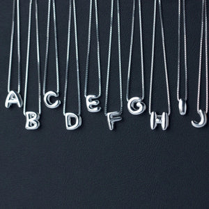 925 Silver Initial Letter Name Necklace Choker A-Z