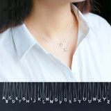 925 Silver Initial Letter Name Necklace Choker A-Z