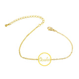 Personalized Circle Name Bracelet Women Wedding Jewelry Charm Pulseira Feminina