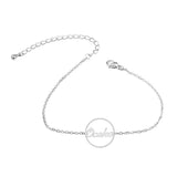 Personalized Circle Name Bracelet Women Wedding Jewelry Charm Pulseira Feminina