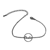Personalized Circle Name Bracelet Women Wedding Jewelry Charm Pulseira Feminina