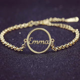 Personalized Circle Name Bracelet Women Wedding Jewelry Charm Pulseira Feminina