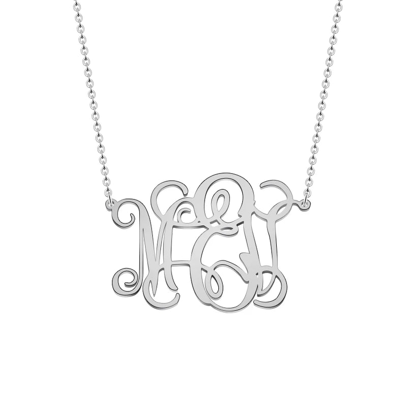 Personalized Monogram Necklace Initial Pendant Chains Birthday Jewelry