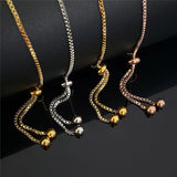 Personalized Name Bracelet for Women Stainless Steel Adjustable Box Chain