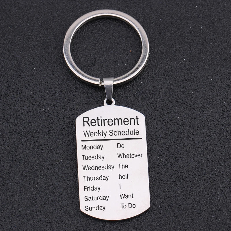 Personalized Stainless Steel Keychain Retirement Gift