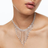 Vintage Rhinestone Tassel Necklace for Women