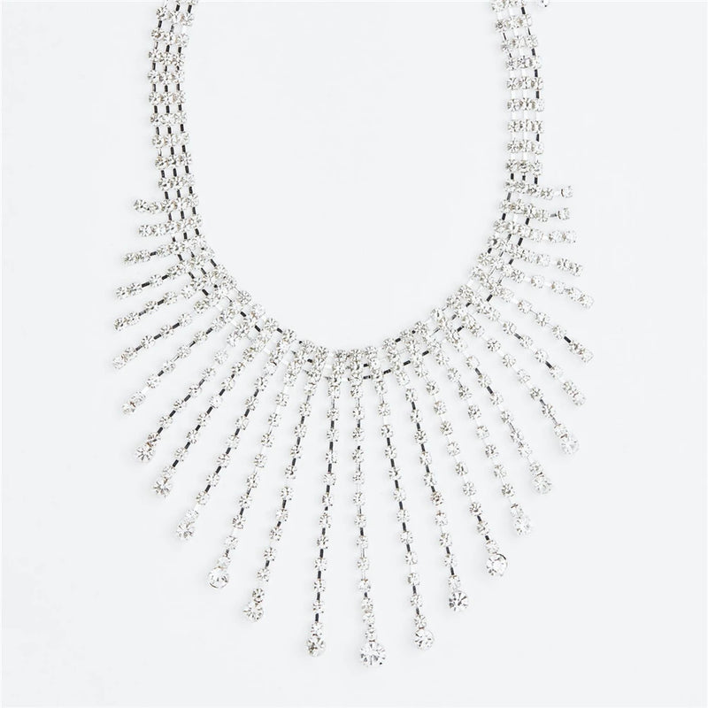 Vintage Rhinestone Tassel Necklace for Women