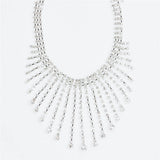 Vintage Rhinestone Tassel Necklace for Women