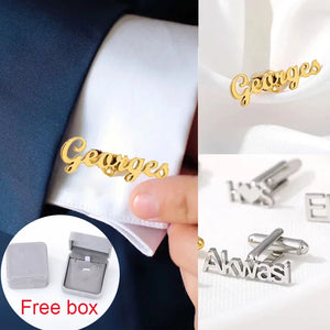Custom Name Cufflinks Personalized Mens Jewelry Stainless Steel