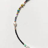 Personalized Name Necklace Black Rice Beads Natural Pearl Mix and Match Jewelry