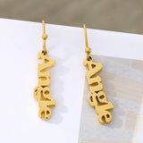 Personalized Vertical Name Earrings Stainless Steel Gift