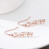 Personalized Vertical Name Earrings Stainless Steel Gift
