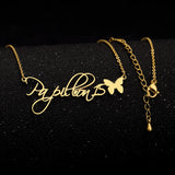Custom Butterfly Heart Necklace for Women Choker Chain Jewelry
