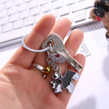 Maltese Dog Pet Memorial Keychain Enamel Keyring Bag Jewelry