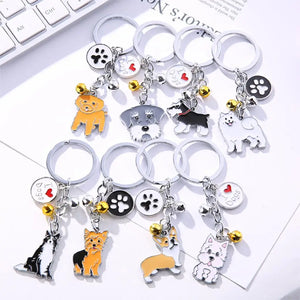 Maltese Dog Pet Memorial Keychain Enamel Keyring Bag Jewelry