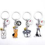 Maltese Dog Pet Memorial Keychain Enamel Keyring Bag Jewelry