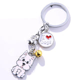 Maltese Dog Pet Memorial Keychain Enamel Keyring Bag Jewelry