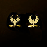 Phoenix Stainless Steel Cufflinks Animal Totem Faith Punk