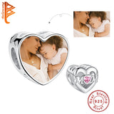 925 Sterling Silver Mom Love Heart Bead for Bracelet DIY Jewelry Making