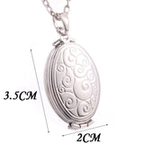 Photo Frame Memory Locket Pendant Necklace Gold Rose Flower Jewelry