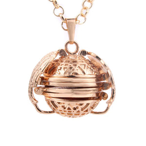 Photo Frame Memory Locket Pendant Necklace Gold Rose Flower Jewelry