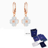 Rose Flower Crystal Earrings Romantic Gift