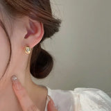 Vintage Twist Stud Earrings Geometric Metal Girls Gift