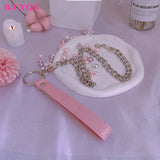 Pink Bow Collar Choker Bell Necklace Women Sweet Princess Jewelry
