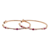 Pink Cubic Zirconia Cuff Bangle for Women