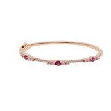 Pink Cubic Zirconia Cuff Bangle for Women