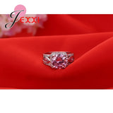 Pink CZ Rings 925 Sterling Silver Wedding Engagement Jewelry
