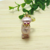 Pink Poodle Dog Charm Handbag Key Chain Pendant for Women Girls
