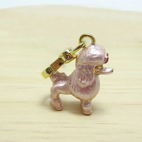 Pink Poodle Dog Charm Handbag Key Chain Pendant for Women Girls