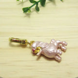 Pink Poodle Dog Charm Handbag Key Chain Pendant for Women Girls