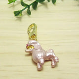Pink Poodle Dog Charm Handbag Key Chain Pendant for Women Girls