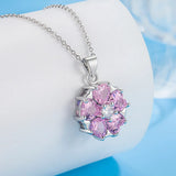 Heart Zircon Pendant Necklace Flower-shaped Pendant Female Jewelry