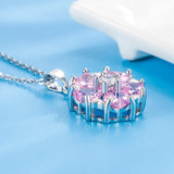 Heart Zircon Pendant Necklace Flower-shaped Pendant Female Jewelry