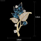 Plant Series Crystal Brooches Women Clothing Coat Jewelry Party Accessories