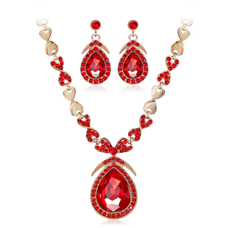 Diamonds Crystal Bridal Necklace Set Jewelry