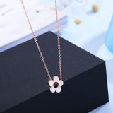 Plum Blossom Titanium Steel Pendant Necklace for Women