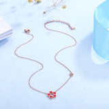Plum Blossom Titanium Steel Pendant Necklace for Women