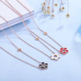 Plum Blossom Titanium Steel Pendant Necklace for Women