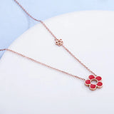 Plum Blossom Titanium Steel Pendant Necklace for Women