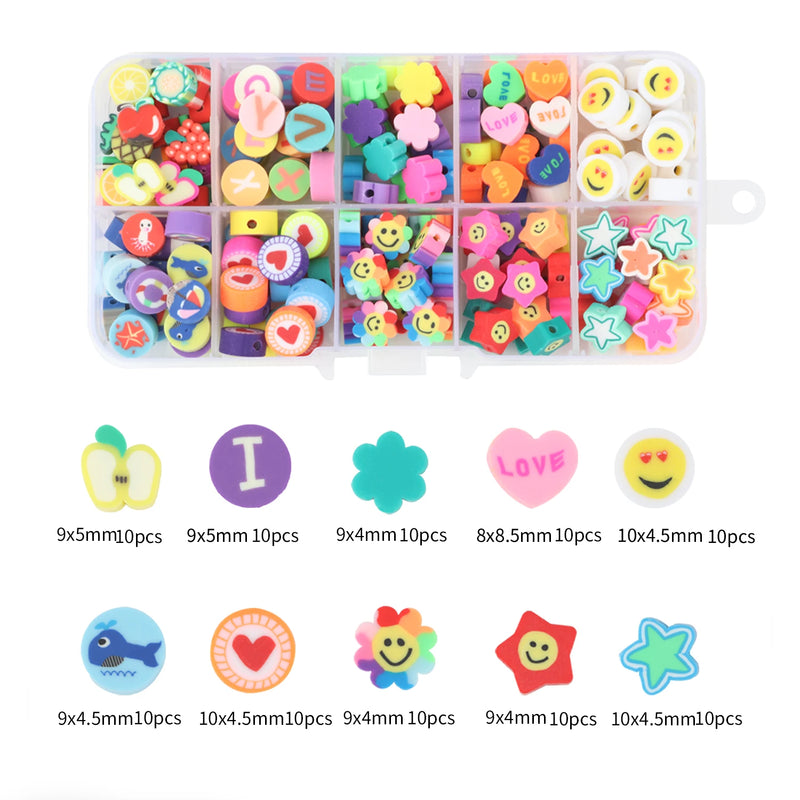 Polymer Clay Acrylic Loose Beads Kit Box for Kids Jewelry Making