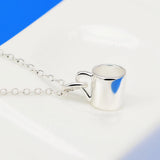 925 Silver Cup Pendant Choker Necklace for Women