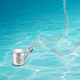 925 Silver Cup Pendant Choker Necklace for Women